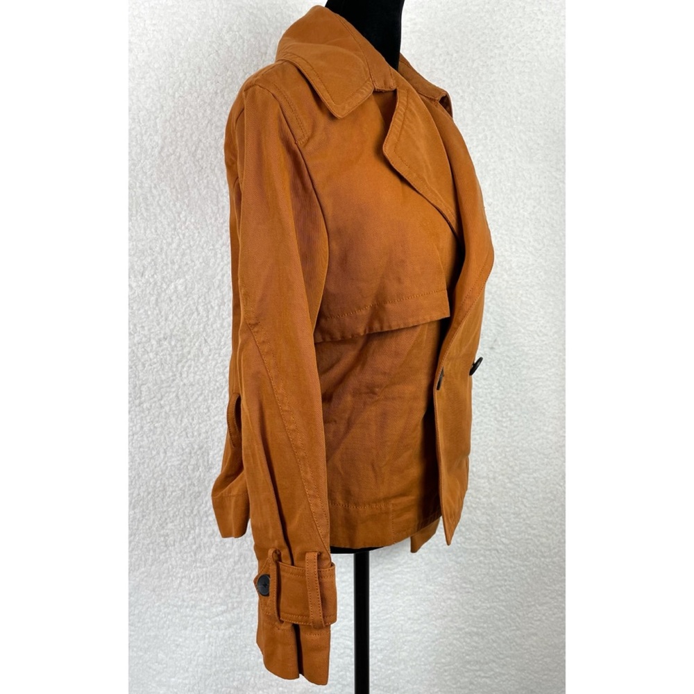VINCE • Dark Sienna Cropped Linen-Cotton Jacket, S - Picture 6 of 16
